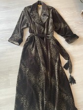 Vintage Diamond Tea Velvet Robe Leopard Print Women's Luxurious Hollywood NICE