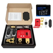 12V Smart Battery Disconnect Switch w/ Remote – LED Voltage Display | Anti-Theft