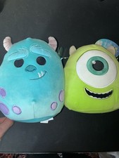 Disney Pixar Squishmallows Mike Wazowski  Sulley Plush 7" Monsters Inc NWT