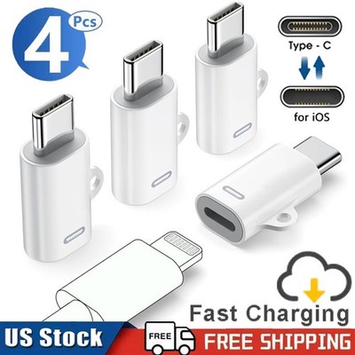 4x For iPhone 16/15 Pro Plus Max Type-C Male to 8-Pin Female Adapter Converter