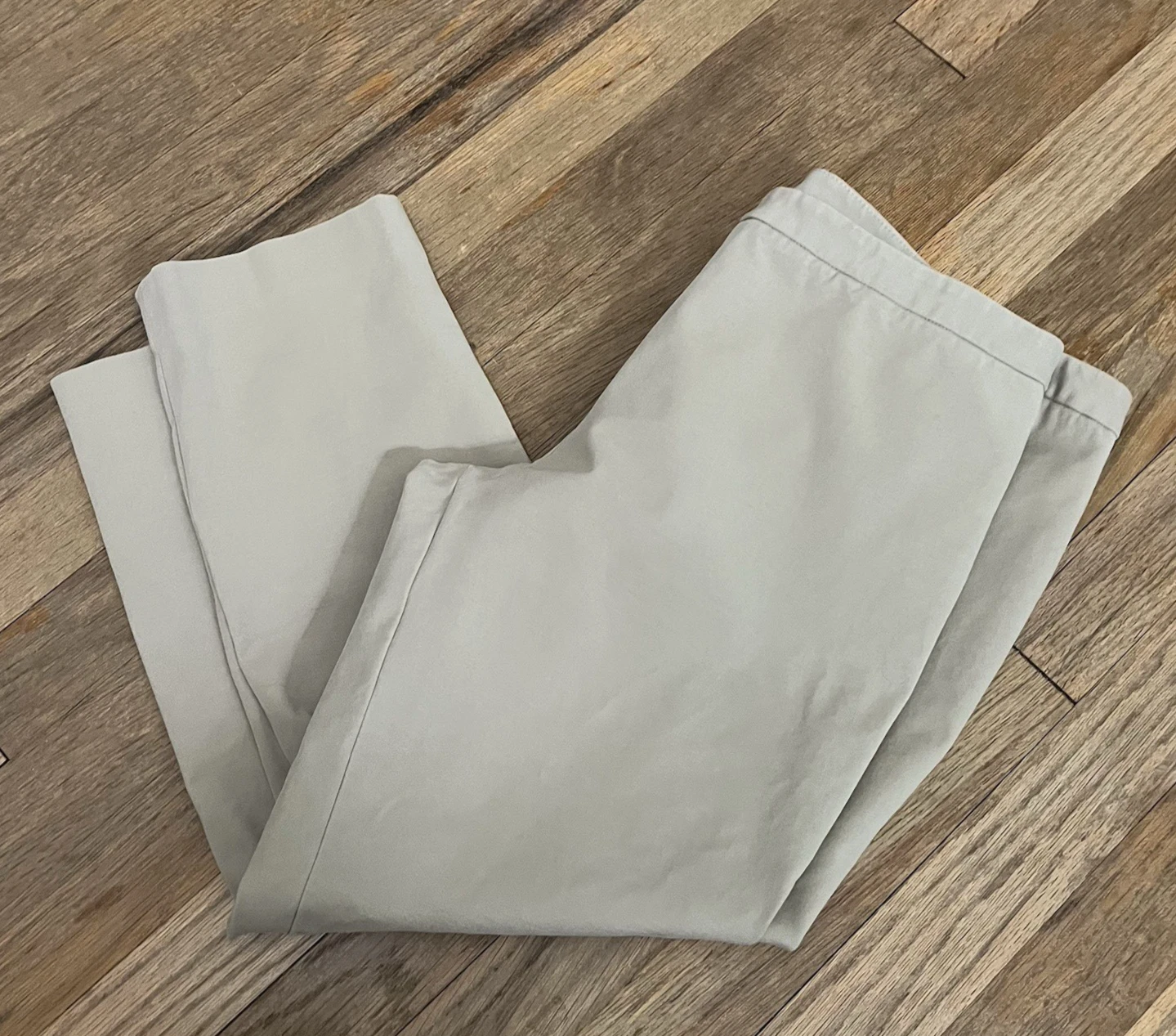 Theory Classic Skinny Pants Beige Stone Double Stretch Cropped Size 12 Orig $225