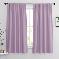 RYB HOME Bedroom Curtains Solid Blackout Panels Rod Pocket Thermal Insulated ...