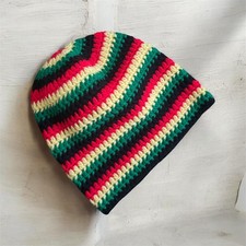 Retro Kids Slouchy Beanie Rasta Hat Unisex 3-5 yrs Striped Handmade Boho Indie