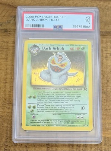Dark Arbok Holo 2000 Pokemon Rocket PSA 7 #2 2/82 NM