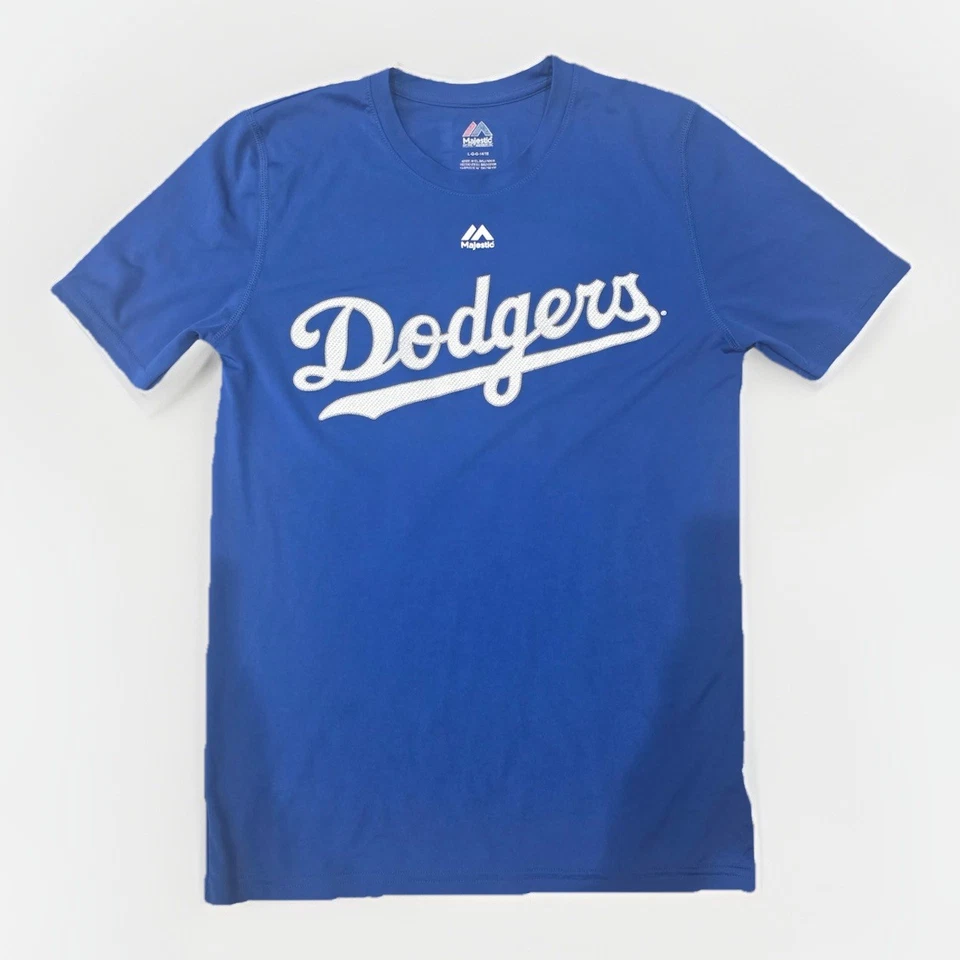Camiseta Majestic Los Angeles Dodgers Clayton Kershaw #22 Azul Juvenil L Foto 2 de 4