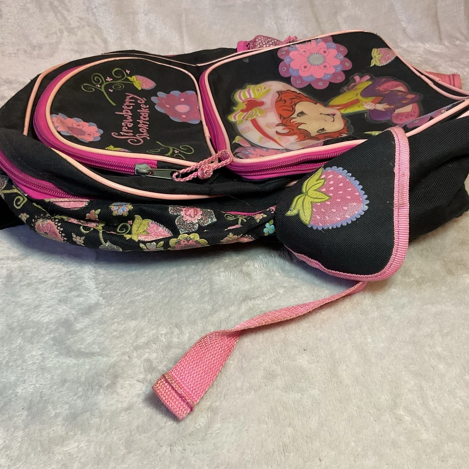 Mochila Strawberry Shortcake Bolsa para libros Compartimentos de red con cremallera FAB Starpoint 2007 Foto 2 de 4