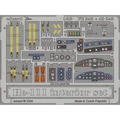 MW22 EDUARD FE245 HE 111 INTERIOR 1/48 ZOOM SET for REVELL/MONOGRAM