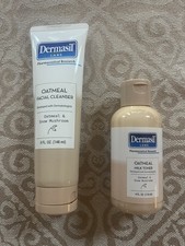 Dermasil Oatmeal Milk Toner 4oz and Oatmeal Facial Cleanser 5oz Set New