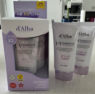 d'Alba dAlba Waterfull UV Essence ToneUp Sun Cream 50mLx2  Purple US Seller