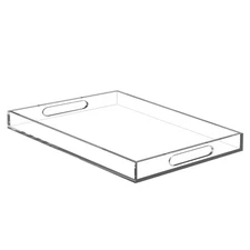 Large Acrylic Tray Serving Platter with Handles12x21x2.4Inch-Crystal Food Ser...