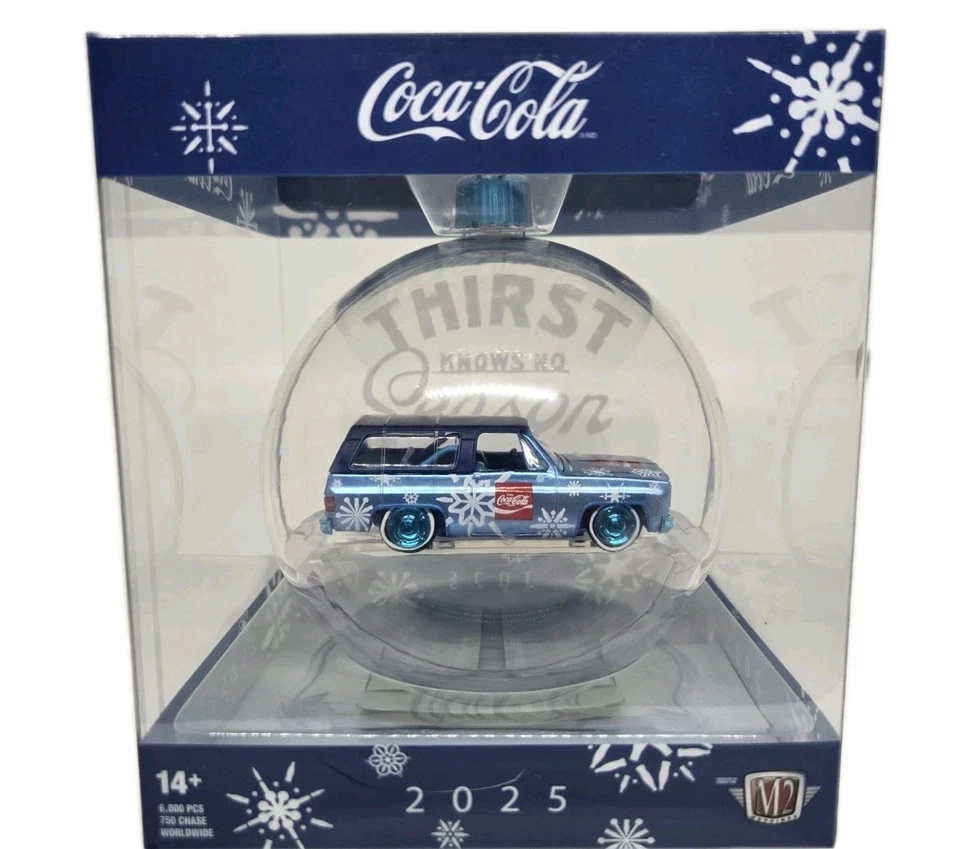 2025 M2 Machines Coca-Cola Christmas Ornaments 1973 Chevrolet K5 Blazer (CHASE) - Image 2 of 4