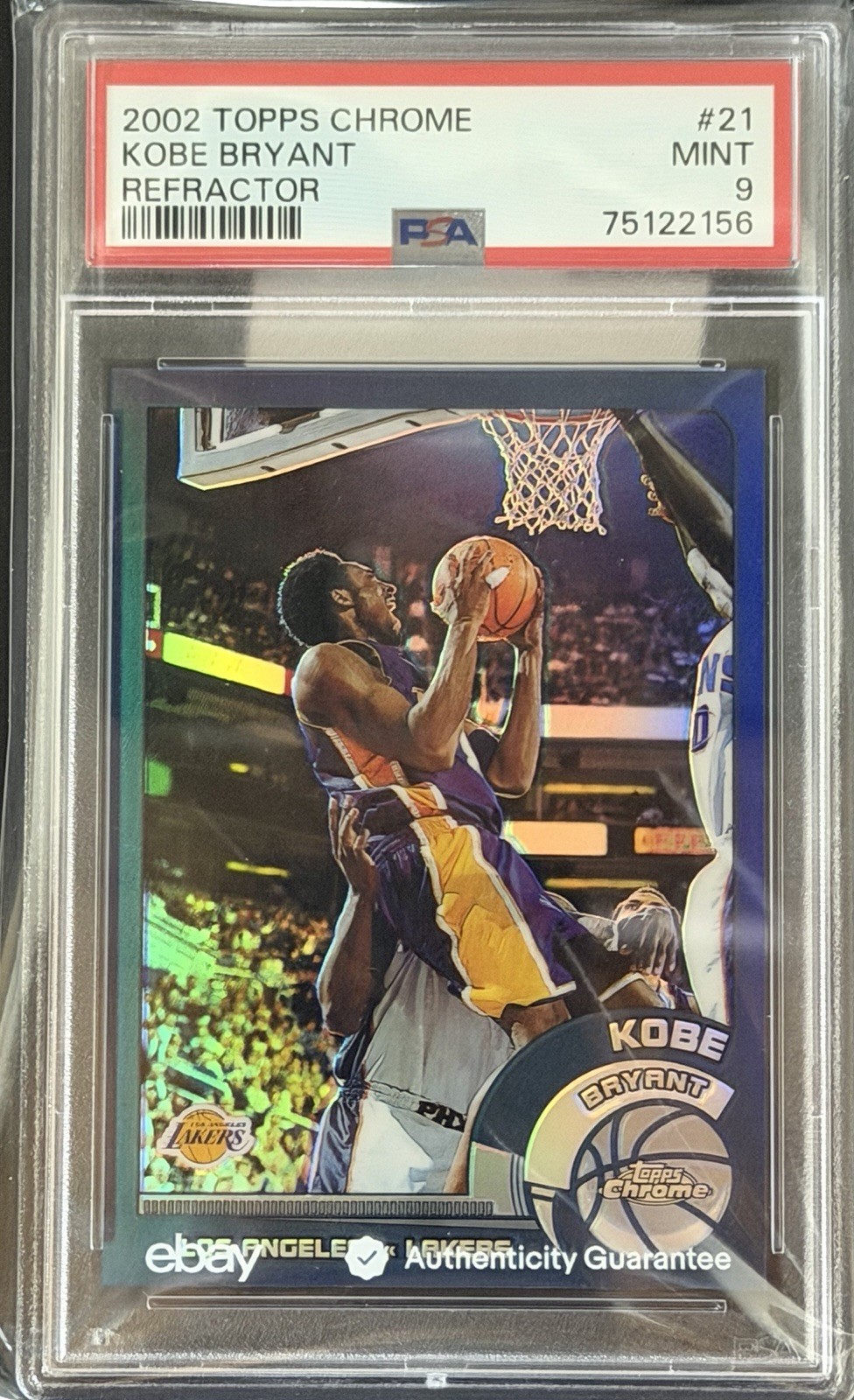 2002 Topps Chrome KOBE BRYANT #21 Refractor SP Lakers PSA 9 MINT