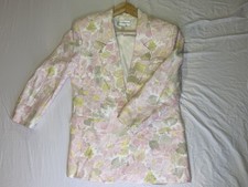 VTG Liz Claiborne Floral Blazer Pink Green Yellow Button Collared Women s