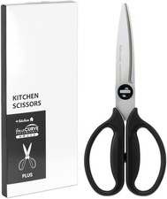 PLUS Fit Cut Curve Kitchen Scissors Shears Detachable Dishwasher Safe Black Jpn