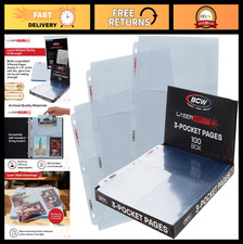 3-Pocket 4x6 Photo Sleeves for 3 Ring Binders Archival Refill Pages 100 Coun