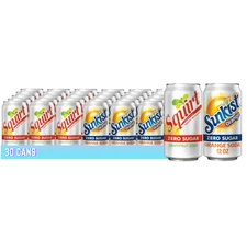 Sunkist Orange & Squirt Zero Sugar Soda 30 Pack – 12 fl oz Cans – Variety Pack