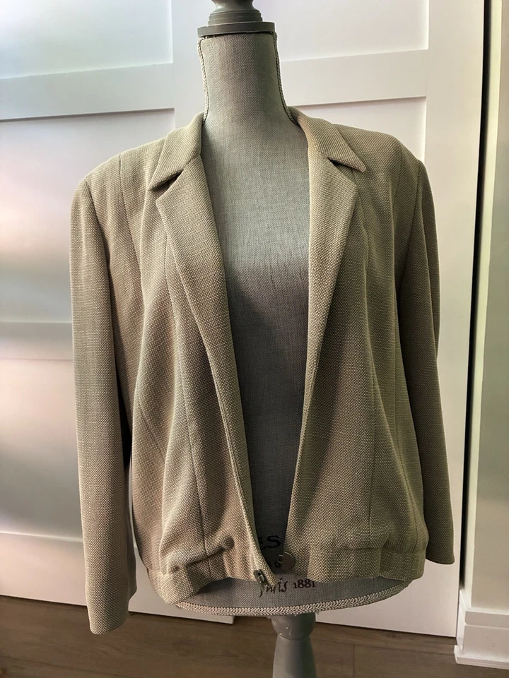 Carlisle 女式棕褐色西装夹克,复古羊毛混纺,10 码 — 第 4/4 张图片