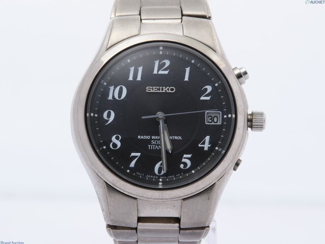 SEIKO Radio Wave Control Solar Titanium Men's Watch 2.5oz Black