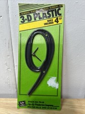 3D Black Plastic 4  House Number 9