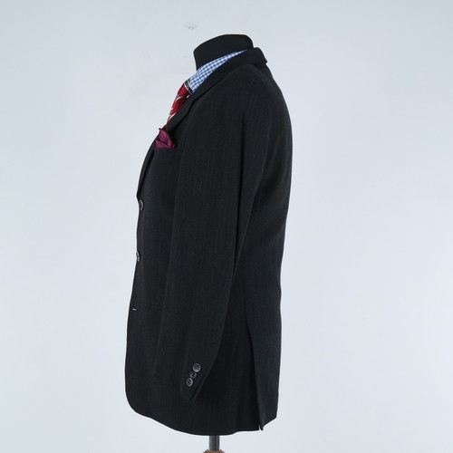 Mens Black Sport Coat 38S US Size ANGELO LITRICO Striped Blazer Jacket - Picture 4 of 11