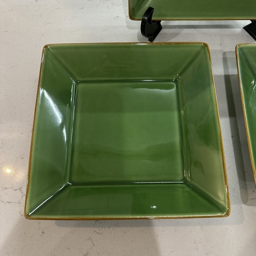 "Cuenco de verduras cuadrado asiático verde claro 9"" Pottery Barn de colección-3 disponibles como nuevo" - Imagen 2 de 4