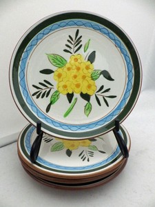 Stangl-Pottery-Country-Garden-set-of-4-Bread-amp-Butter-plates-Open-flowers