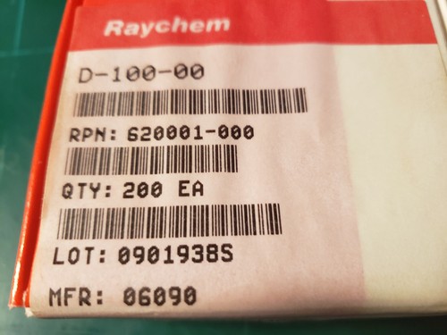 Raychem D-100-00 Terminal Stoßspleiße Menge 200 Brandneu Bestand (OSSHED) - Bild 4 von 5