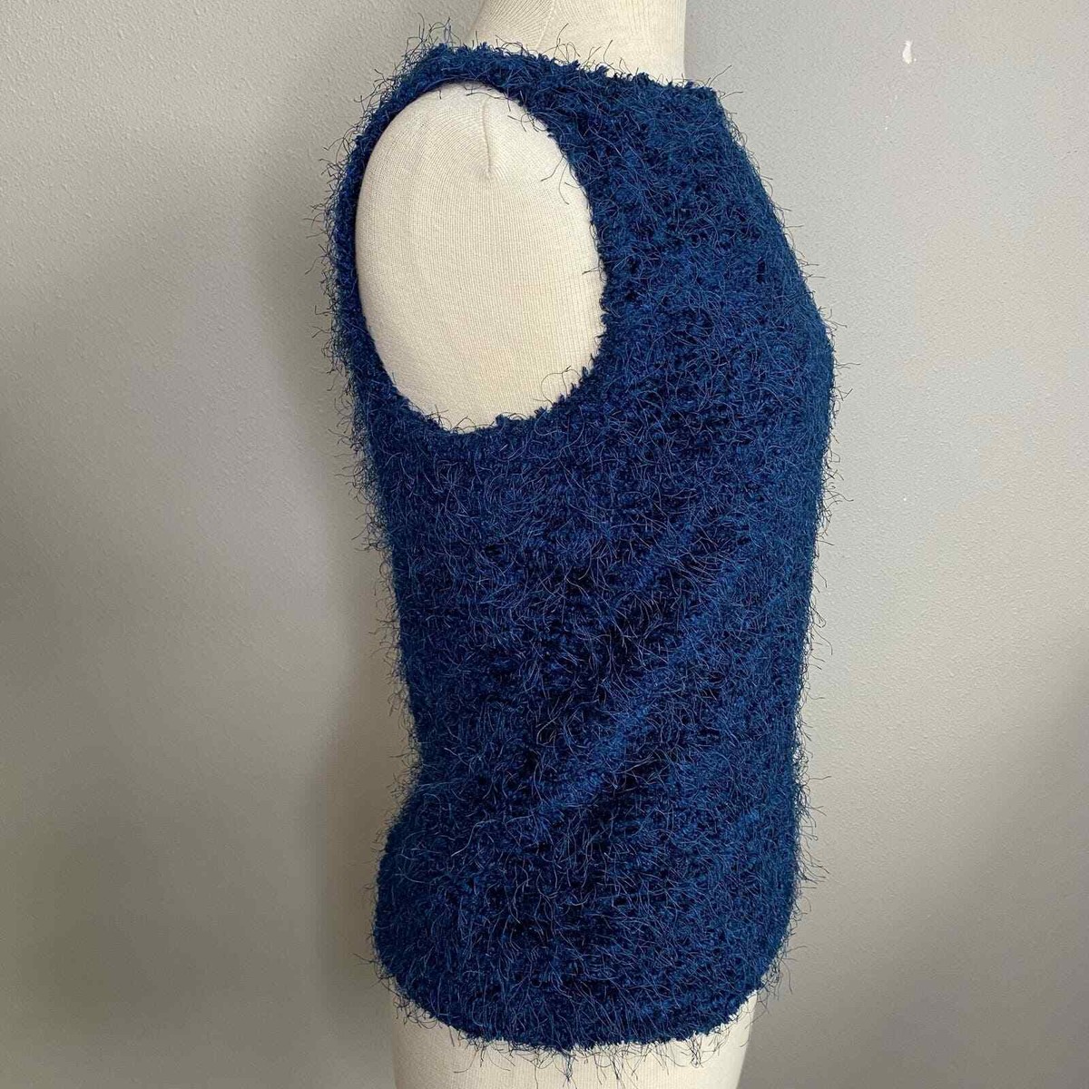 Vintage Y2K blue fuzzy texture tank top | eBay