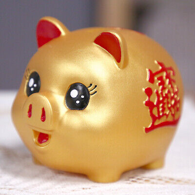  9 Gold Pig Lucky Porcelain Fortune Pig Money Box Piggy Bank :  Toys & Games