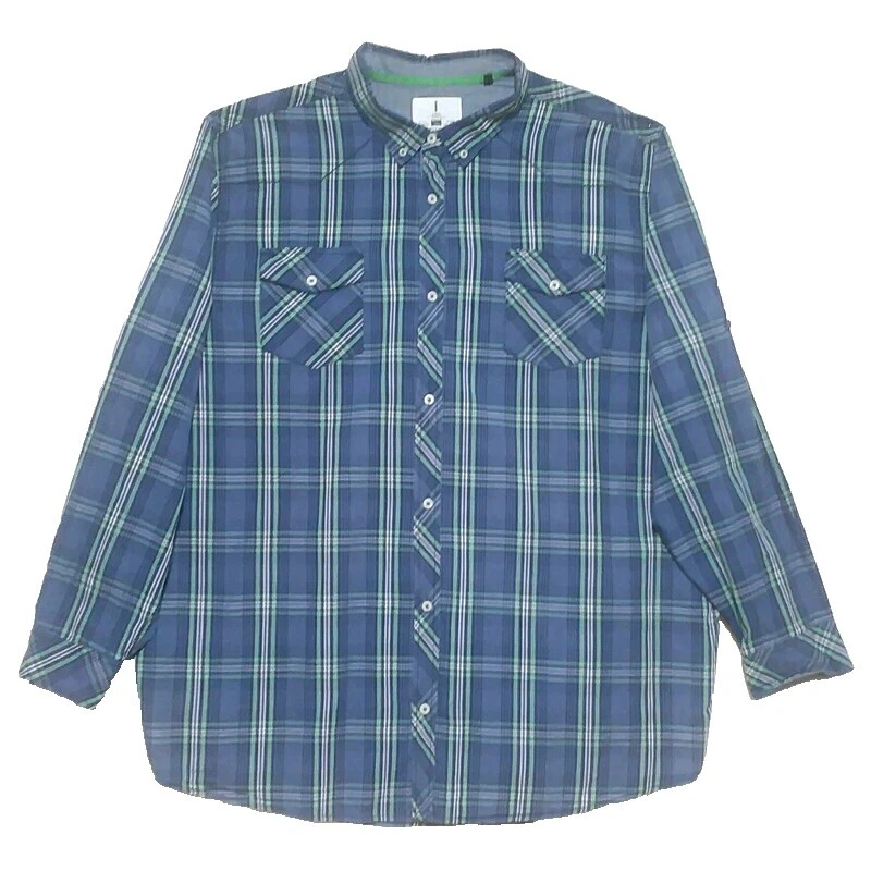 Buffalo Cotton Big & Tall Casual Button-Down Shirts for Men