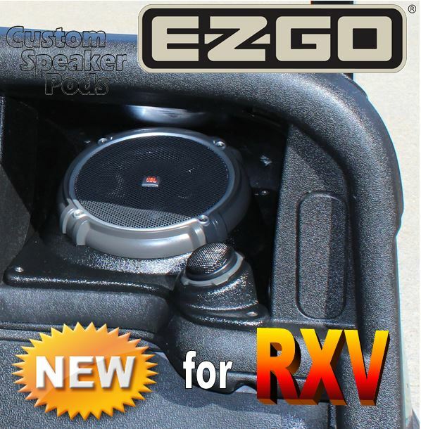 EZGo RXV & 2FIVE 61/2" Speaker Pods Golf Cart Stereo Radio Enclosure