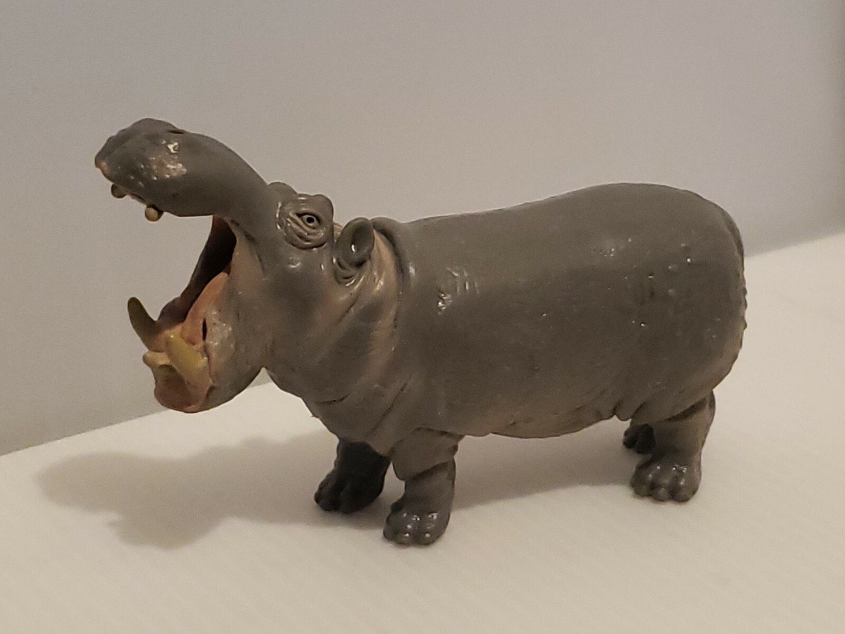 Vintage 1996 Schleich Hippo Scary Hippopotamus Open Mouth Retired