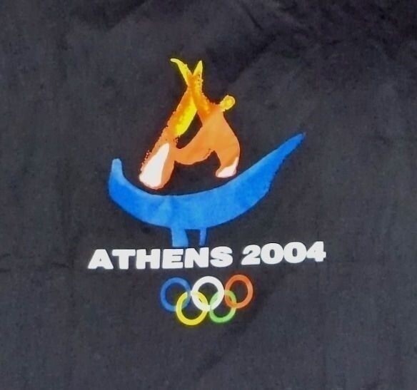 2004 Athens Olympics Black Rings Logo Tee Shirt Size XL