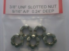 3/8" UNF THIN SLOTTED / CASTLE NUTS X5