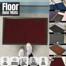 Door Mat Indoor Outdoor Barrier Dirt Trapper Washable Super Absorbent Rug Mat