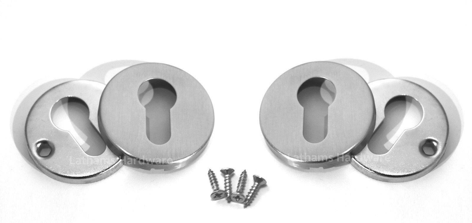 Escutcheon Plates, Euro Cylinder, 304 Stainless Steel, Front & Back
