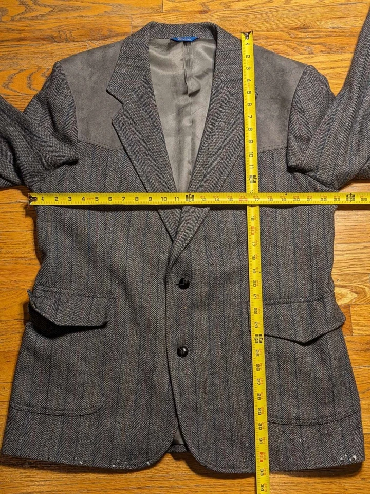Chaqueta de traje Pendleton Western vintage para hombre 46 blazer largo parches en el codo gris EE. UU. Foto 4 de 4