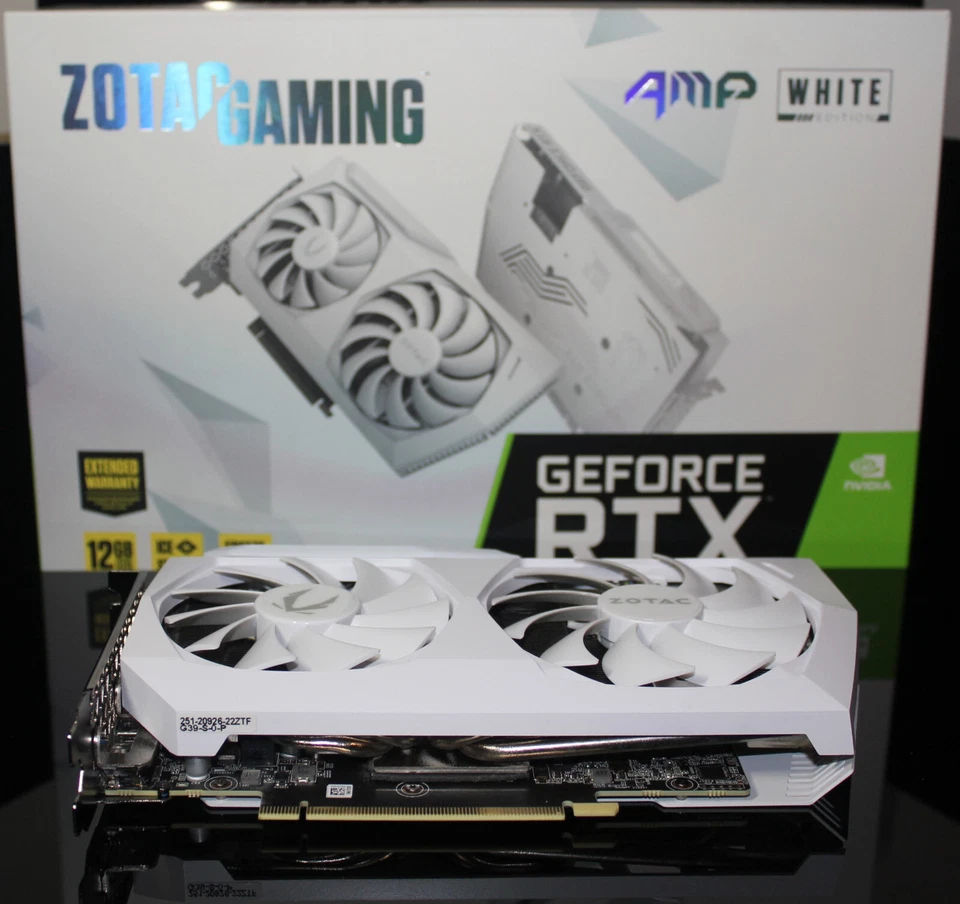  ZOTAC GeForce RTX 3060 12GB GDDR6 AMP White Edition - WHITE GPU GRAPHICS CARD - Image 2 of 4