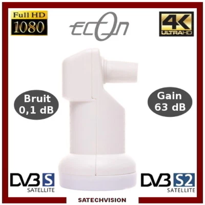 LNB Universel Single 0,1 dB Gain 63 dB Full HD 3D Ultra HD 4K - Photo 1/2
