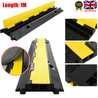 Channel Vehicle Cable Protector Ramp Speed Bump Guard Wire Road Cover 1 Meter