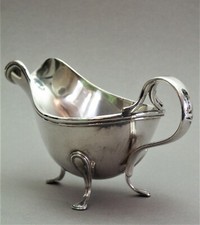 Sauciere 800er Silber Soßenschale Saucenschüssel Italien (ABP)