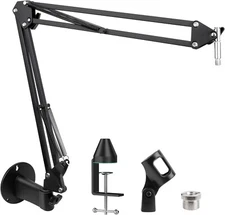 Microphone Wall Mount and Metal Table Mounting Clamp, Universal Microphone Boom