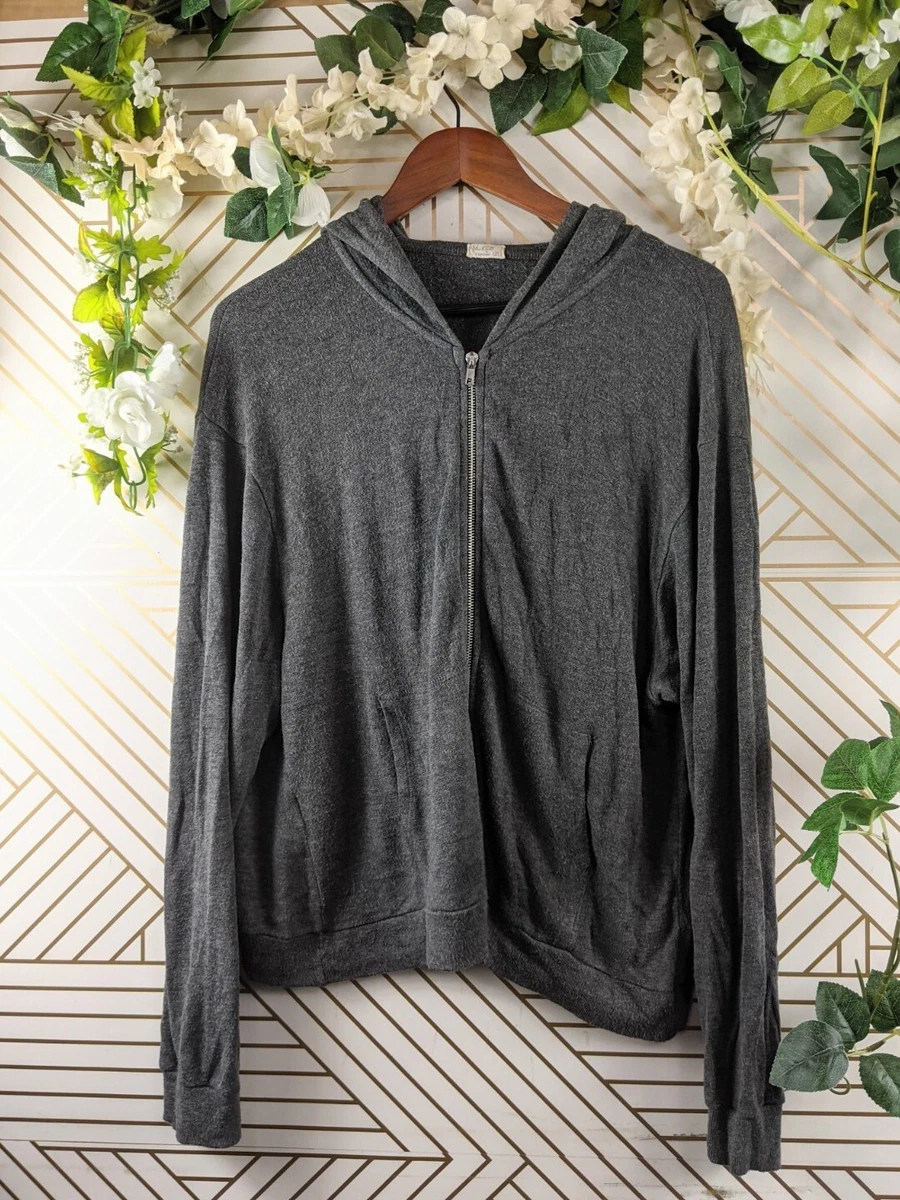 Brandy Melville Zip Up Jacket Grey Gray Hooded Size XS/S