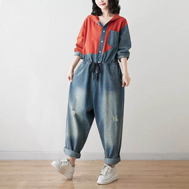 Jean rompers and jumpsuits cheap