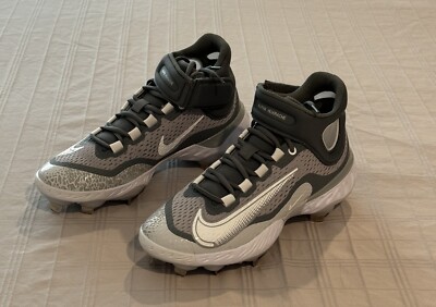 Nike Alpha Huarache Elite 4 Mid Baseball Cleats Wolf Gray (DJ6520-012) Men sz 7