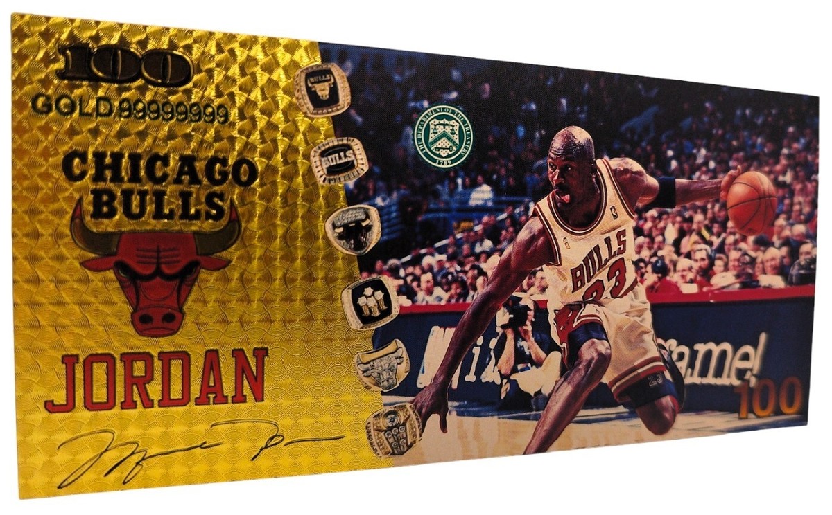 マイケルジョーダン 24k GOLD COLECTIBLE 24K GOLD Plated Foil MICHAEL JORDAN Bill Gift Collectible