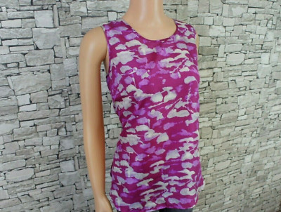 COLDWATER CREEK DAMEN REINE SEIDE TOP BLUSE OBERTEIL PINK WEISS  M 