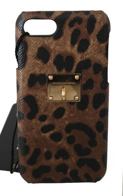 DOLCE & GABBANA Phone Case Front Cover Leopard Print Leather iPhone 7 RRP $300