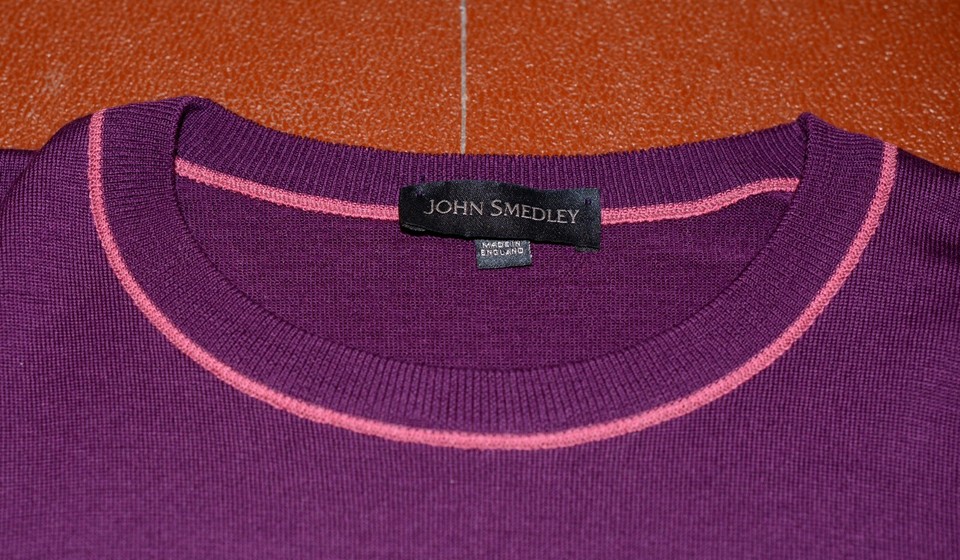 JOHN SMEDLEY Jumper New Zealand Merino Wool Purple Mens Medium eBay