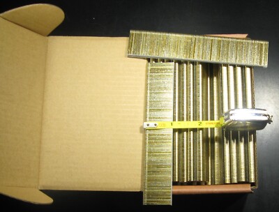 18 gauge 1/4'' Narrow Crown Staples 5000/bx Galvanized Chisel Point 1'' long